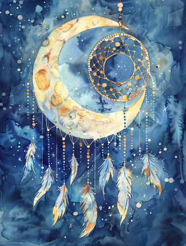 watercolor moon illustration 22
