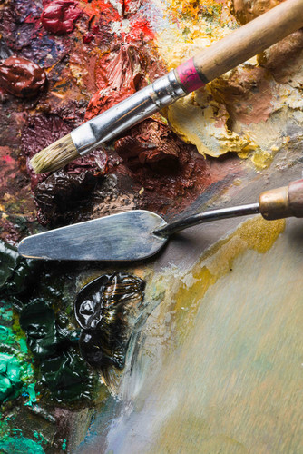 brush taking paint near palette knife.jpg