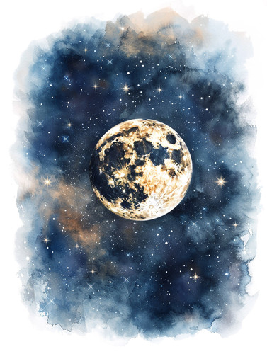 watercolor moon illustration 23