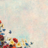 Colorful floral wall textured background