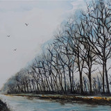 Watercolor hand drawn nature landscape illustration