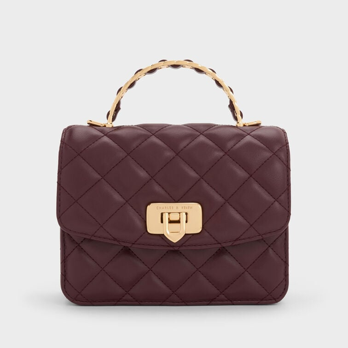Túi xách phom chữ nhật Cressida Quilted - Màu Wineberry Red