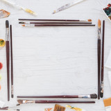 art implements arranged form rectangle