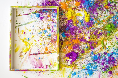 photo frame near blurs piles different bright dry colors.jpg