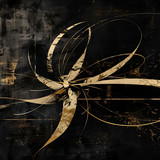 gold dragonfly with gold ribbon it