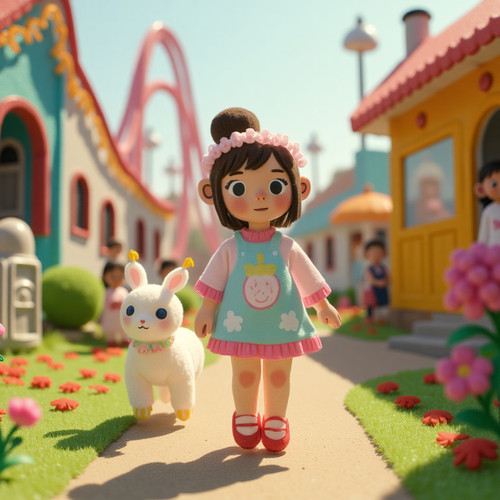 Sameh Elbialy A small girl wearing an ice cream dress and a cat 992e3b7c 45f5 4a53 b8aa fb6d1328921e.jpg