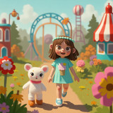 Sameh Elbialy A small girl wearing an ice cream dress and a cat 9434ec6f 983d 42ae b1fc 6eb4c13592f3