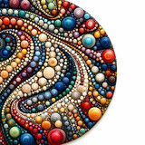 Vibrant Colorful Geometric Shapes &amp; Circles  Abstract Modern Design  Microstock Image