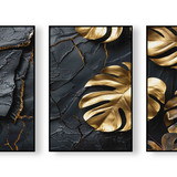 four images gold leaves one other is gold