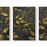 four images leaves with bottom left corner