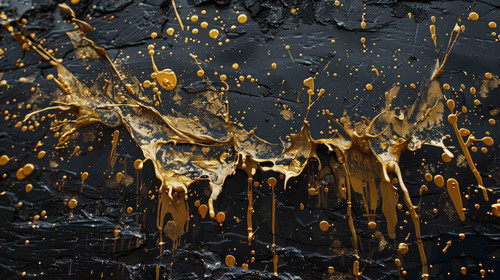 Abstract golden streaks and spatters on a black background..jpg