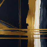 painting man yellow background with gold lines