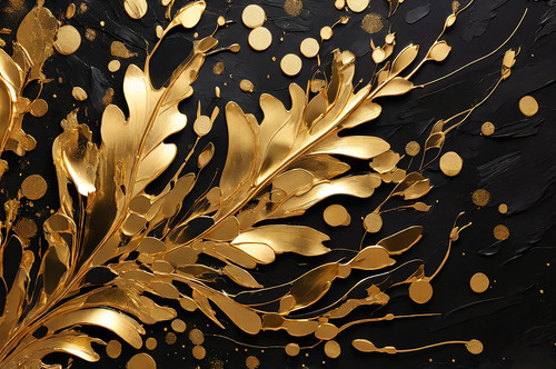 Golden splash and sparkles on a rich black canvas. Poster, banner and wallpaper background design.jpg
