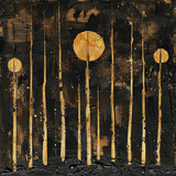 tarot card nine wands nine separate rods sticking up from ground style nick p