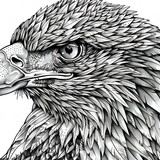 intricate eagle portrait monochromatic masterpiece