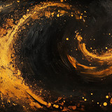 abstract swirling gold black texture background