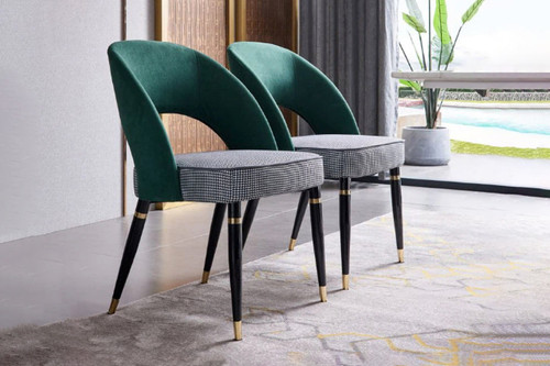 Milan Velvet Back Armless Dining Chair with Houndstooth Upholstery.jpg