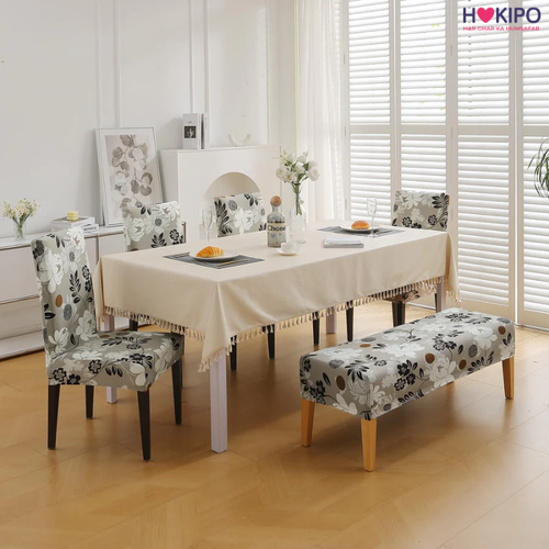 Elastic Printed Dining Bench Stretchable Slipcover.png