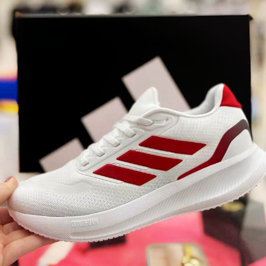 Tênis Adidas Runfalcon 5 OPA12 Masculino – Branco+Vermelho
