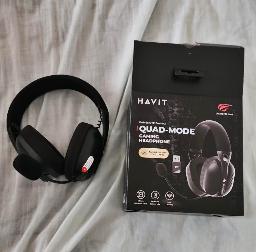 Havit Fone de Ouvido Headset Gamer Fuxi-H3 Black Com Fio e Sem Fio, Wireless 2,4GHz, Bluetooth, Cabo USB-C