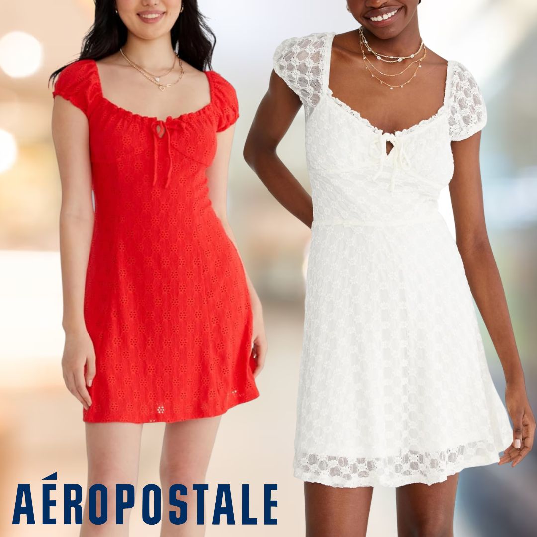 Vestido casual Ss Eyelet Knit AEROPOSTALE – Feminino