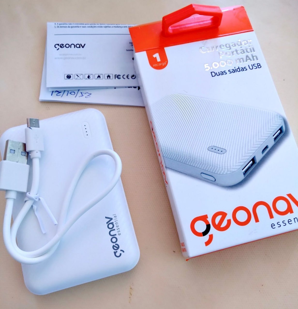 Carregador Portátil/Power Bank Geonav – 5000mAh Essential