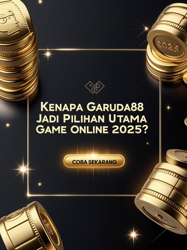 Design a luxury themed web banner for GARUDA88, an online slot and gaming platform. Use a dark elega.jpg