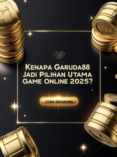 Design a luxury themed web banner for GARUDA88, an online slot and gaming platform. Use a dark elega.webp