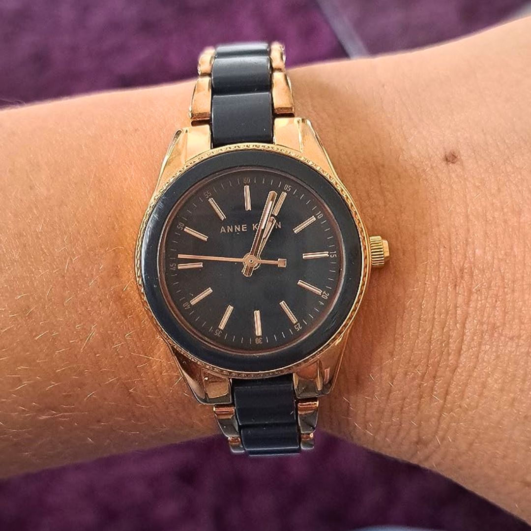 Anne Klein Relógio feminino com pulseira de resina