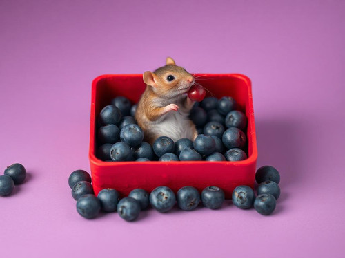 www.naked-ai.art - A red box of blue berries with a rat dancing inside.jpg