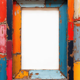 colorful reclaimed wood frame