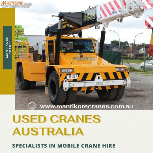 Find used cranes Australia? Mantikore Cranes is a cranes specialist with over 20 years’ experience in the construction industry. We Provide the best cranes for sale or hire. Our Crane is highly being used at construction sites to make the entire work stress-free and increase the productivity. We are providing Tower Cranes, Mobile Cranes, Self-Erecting Cranes, and Electric Luffing Cranes. We have an excellent team of dedicated and highly trained operators who will have no trouble in completing your job requirements to the highest level of satisfaction. Also get effective solutions for any requirements of your projects for the best price & service, visit our website today!   Book Consultation 1300626845.

Website:  https://mantikorecranes.com.au/

Contact us at 1300626845. 
Address:  PO BOX 135 Cobbitty NSW, 2570 Australia
Email:  info@mantikorecranes.com.au 
Opening Hours:  Monday to Friday from 7 am to 7 pm
