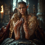 Cute bbc Ball draining elven feet