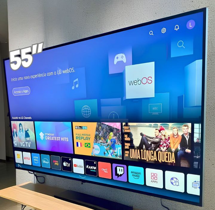 TV LG 55″ Smart OLED 4K UHD OLED55C4PSA Processador α9 Ger7 AI Painel 144Hz Intensificador de Brilho Design Ultra Slim Dolby Vision Dolby Atmos