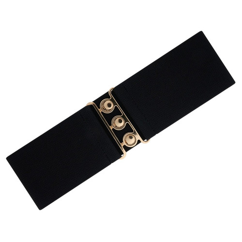 Ro Rox Wide Elasticated Nurse Belt Black Gold.jpg