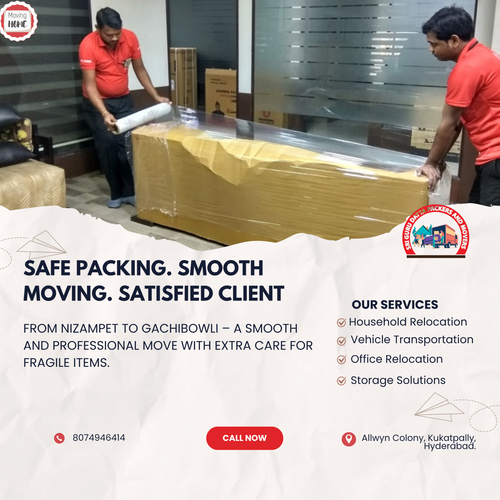 We moved a client from a 4th floor flat in Nizampet