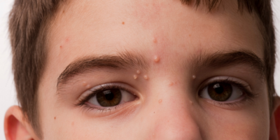 Detalhe da lesão de molusco