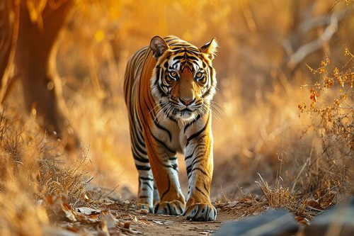 ai generated picture of a tiger walking in the forest photo.jpg