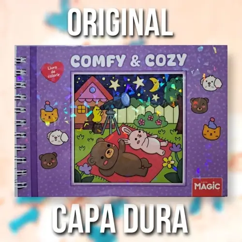 ORIGINAL 96 FOLHAS CADERNINHOS COM BRILHO CAPA COMFY COZY BOOBYE GOODS ESTILO COREANO CAPIVARA EDIÇÃ.webp