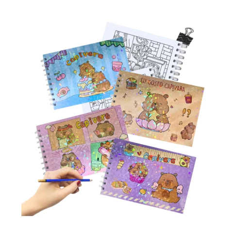 Caderno de Desenho Estilo Bobbie Goods Capivara Capa Dura A5 Com 50 Folhas 15.webp