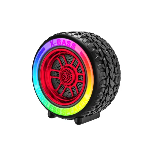 Caixa de som formato roda Pneu com luz RGB Bluetooth 20w Xtrad XDG 302 33.webp