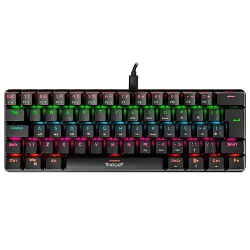 Teclado Mecanico Gamer TGT Sherman Compacto, Rainbow, ABNT2, Switch Azul, Preto, TGT SHTKL RBW01 63.webp