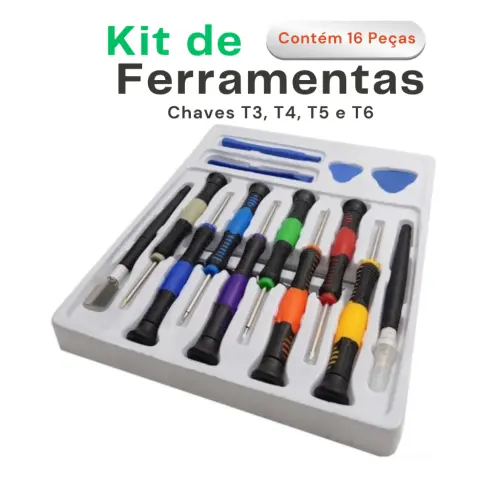 Kit Jogo Chaves Ferramenta De Precisão Para Abrir Celular iPhone Android Tablet E Notebook 16 Peças .webp