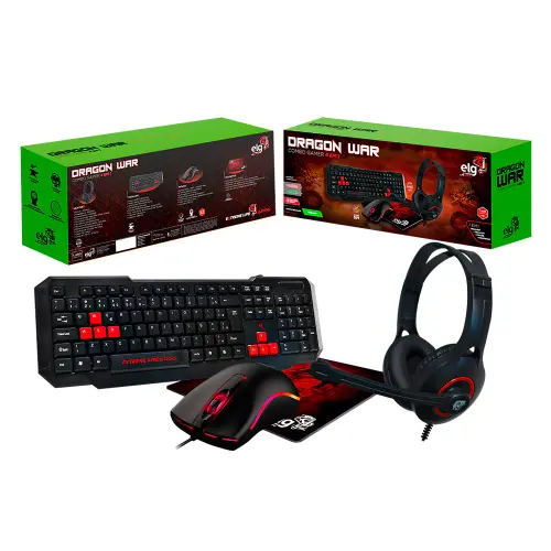 Combo Gamer ELG, CGDW41R, Teclado Membrana de 107 Teclas, Mouse 2400DPI, Headset 40W P2, Mousepad 17.webp