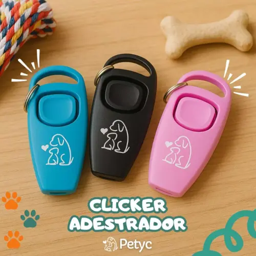 Dog Clicker Adestramento PETYC 2 em 1 Canino Com Apito Treinamento Pet Nf 16.webp
