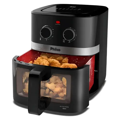 Air Fryer Visor de Vidro Revestimento Cerâmica Redstone ( Não Gruda ) Philco 9 Litros 1800w 410.webp