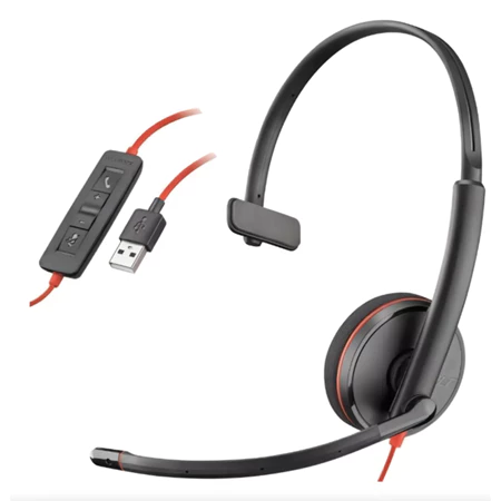 Headset Fone De Ouvido Plantronics Blackwire C3210 Mono Usb Premiumcom microfone flexível 77.webp