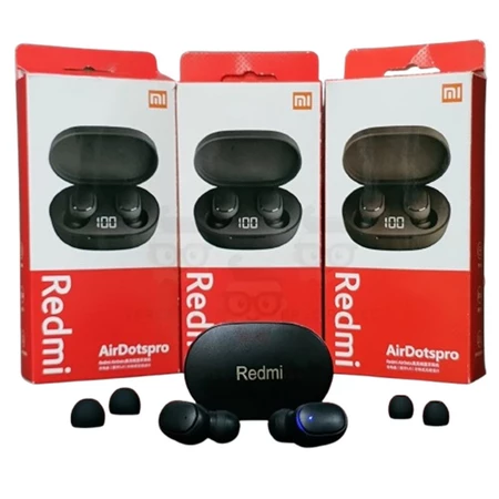 Fone De Ouvido Bluetooth Sem Fio Redmi Air DotsPro Xiomi com Display E6s 5.1 Tws Preto e Microfone.1.webp