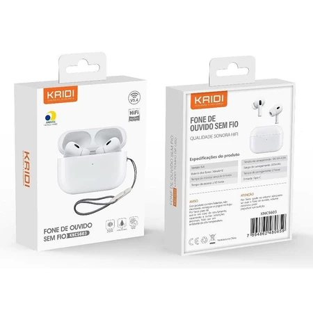 Fone Estilo AirPods Sem Fio Tws Bluetooth 5.4 Original HIFI IPX4 A Prova Da agua —KAIDI 24.webp