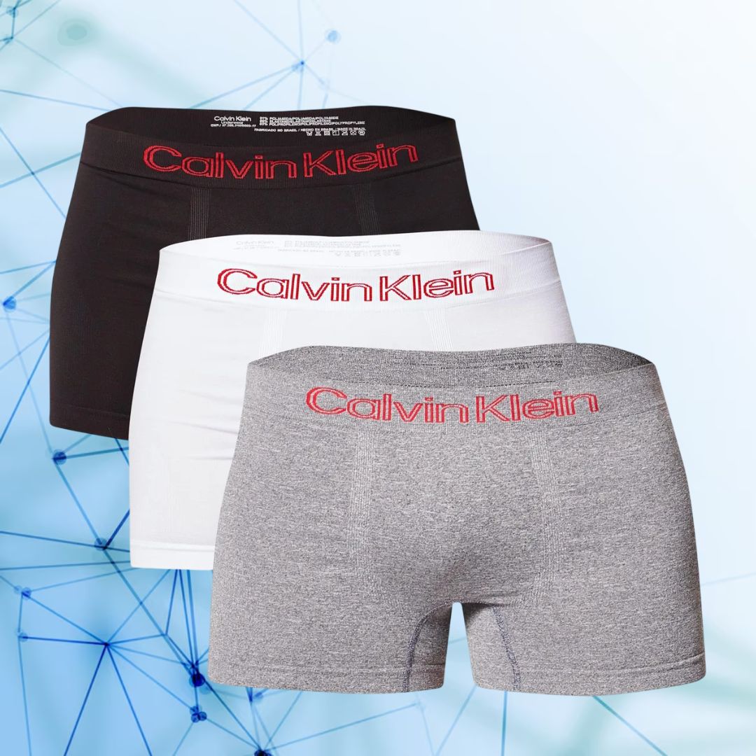 Kit 3 Cuecas Low Rise Trunk Sem Costura Calvin Klein